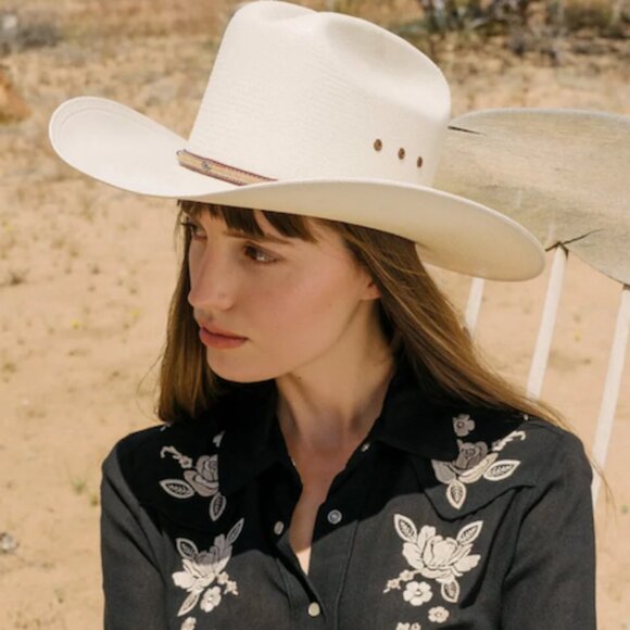 Stetson Angus 10X Straw Cowboy Hat 6-7/8 Unisex - Picture 1 of 15